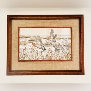 Call of Autumn by Al Dornisch Etching Mallard Ducks 24K Gold Franklin Mint 1981